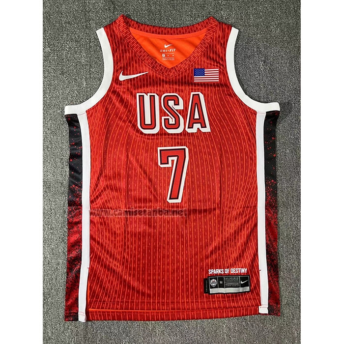 Camiseta USA 2024 Kevin Durant #7 Juegos Olimpicos Rojo